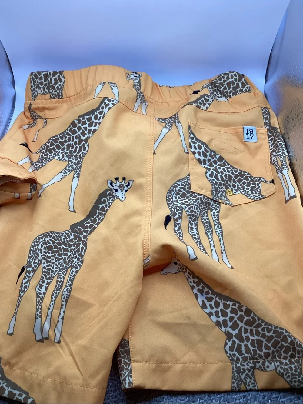 Sovereign Code Orange Giraffe Print Swim Shorts